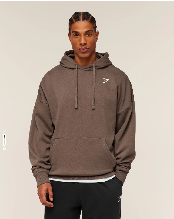Crest Oversized Hoodie Brown