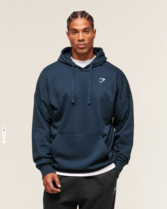 Crest Oversized Hoodie Blue