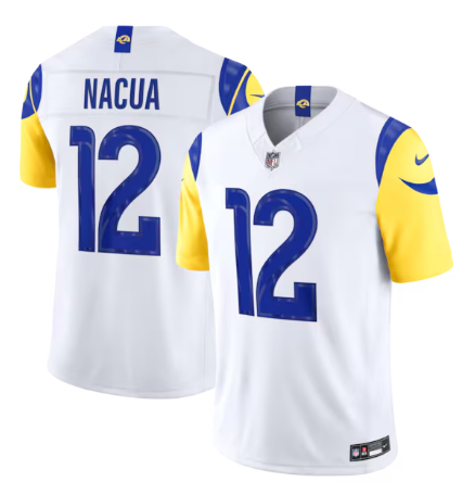 Los Angeles Rams Puka Nacua Nike Royal Vapor F.U.S.E. Sewn Down Limited Jersey White